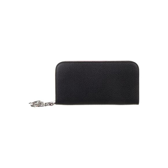 Christian Dior Bullcalf Diorissimo Voyageur Charm Zip Around Wallet Black Pink - Picture 1 of 6